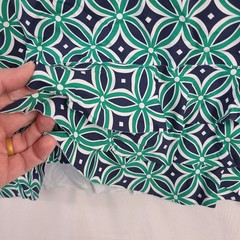 Anthonys Resort Wear Blue & Green UPF 50+ Sleeveless Dress With Ruffle Hem Sz XL