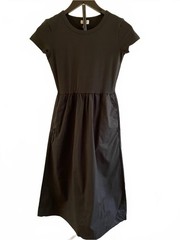 J. Crew Black Short Sleeve Knit Mixy Dress Size Petite PXXS New With Tags