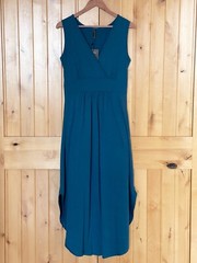 NWT WOOSEA Surplice Maxi Dress, Teal Blue L