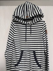 NEW Wanakome Carmen Stripe Soft Sweatshirt Hoodie Dress Women XS Nautical Preppy