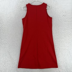 Gap Dress Womens Small Tall Red Sleeveless V Neck Sheath Short Workwear NWT