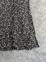 Black Floral Print Summer Dress Adjustable Straps Lightweight Viscose Sundress