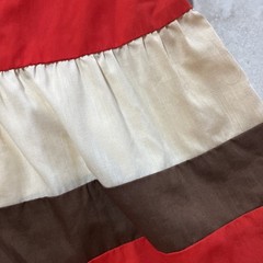 Vintage Kinnari Dress Small Multicolor Red Black Brown White Long
