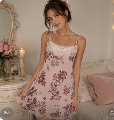 Y2K Slip Dress XL Lace Trim Coquette Soft Girl Romantic Feminine Vintage Chemise