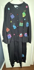 VTG The Quacker Factory Sleeveless Maxi Dress W/ Matching Cardigan 2X Purses