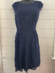 NWT BODEN Midi Dress Size 12 Navy Blue Sleeveless Minimal NEW Dry Clean Only