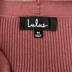Lulus I Adore You Rusty Rose Long Sleeve Button-up Midi Ribbed Sweater Dress M