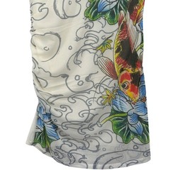 Ed Hardy Koi Fish Mesh Ruched Mini Dress M NWT Tattoo Y2K Bodycon