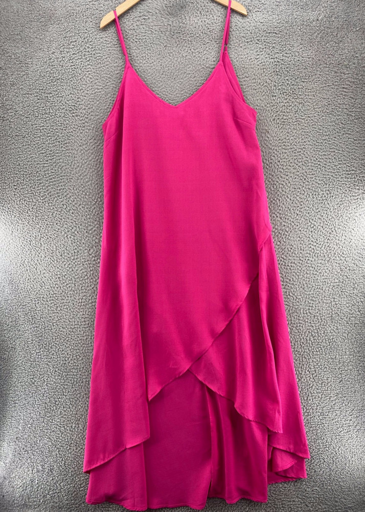 Lulus Dress Womens Extra Large Sweet Surprise Pink Hi Low Slit Maxi Tank Slip