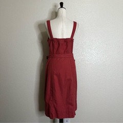 GAP Linen Blend Button-Front Apron Midi Dress, Size 8 Tall