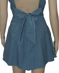 Free People V Neck Sleeveless Button Tie Blue Endless Summer Mini Dress XS