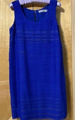 Cluny Women&rsquo;s Persian Blue Layered Chiffon Sheath Dress Size 6
