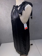 Hale Bob Silk Mini Dress Size M Black Beaded Fairy Coquette Glam