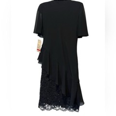 VTG NWT Cattiva Womens Size 4 Beaded Black Asymmetrical Formal Cocktail Dress