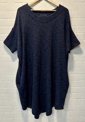 GERSHON BRAM Charcoal Gray Cocoon Tunic Dress Lagenlook Modernist Slow Fashion M