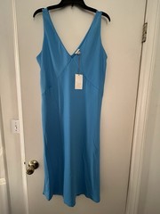 Target A New Day Satin Blue Sleeveless Slip Dress Size Large