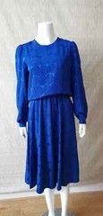Unbrand womem dress blue long sleev Midi size 12 #03D#