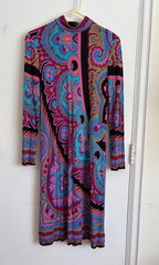 Leonard Fashion Paris Paisley Long Sleeve Dress Made in France