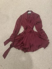 Zimmerman 100% Silk Mini Wrap Dress Ruby Color , Size 1, US (6)