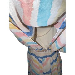 Buddy Love Evelyn-2 Striped V-Neck Maxi Dress Small Multi Color Boho Slit