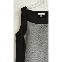 Calvin Klein Womens Black Grey Textured Colorblock Sheath Dress Size 10