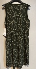 Athleta Green Abstract Round Neck Sleeveless Mini Knee Dress M