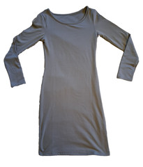 Women&rsquo;s Size S Gray Long Sleeve BodyCon 100% Cotton Dry Clean Only Dress