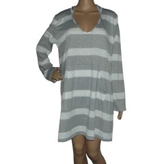 Merona Size Small Dress Striped Gray/White lightweight hoodie cover up hooded