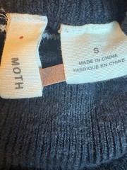 Moth Anthropologie Velda Sweater Dress Asymmetric Wrap Stripe Black White Small