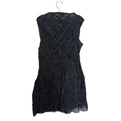 Meshki Ruched Mini Dress Size M Black Sleeveless Semi Sheer Bodycon Party