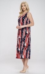 JOSTAR LONG TANK DRESS Stretch Poly Spandex Knit RED NAVY IVORY S M L XL 2X 3X