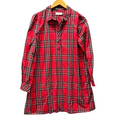 Vineyard Vines Dress Womens Medium Plaid Red Preppy Cotton Popover + Pockets