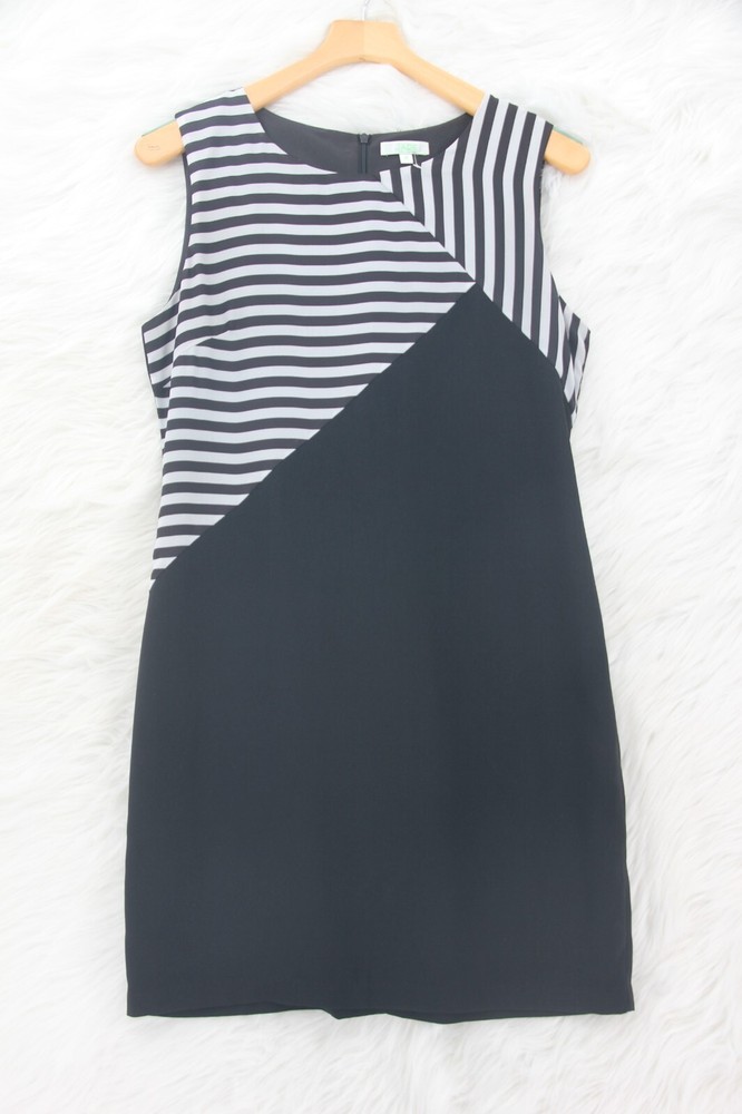 Jade Melody Tam Women&rsquo;s Sheath Short Dress Black White Stripe Sz M #207