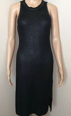 Splendid ~ Astor Metallic Coated Sweater Knit Sleeveless Black Dress ~ sz Small