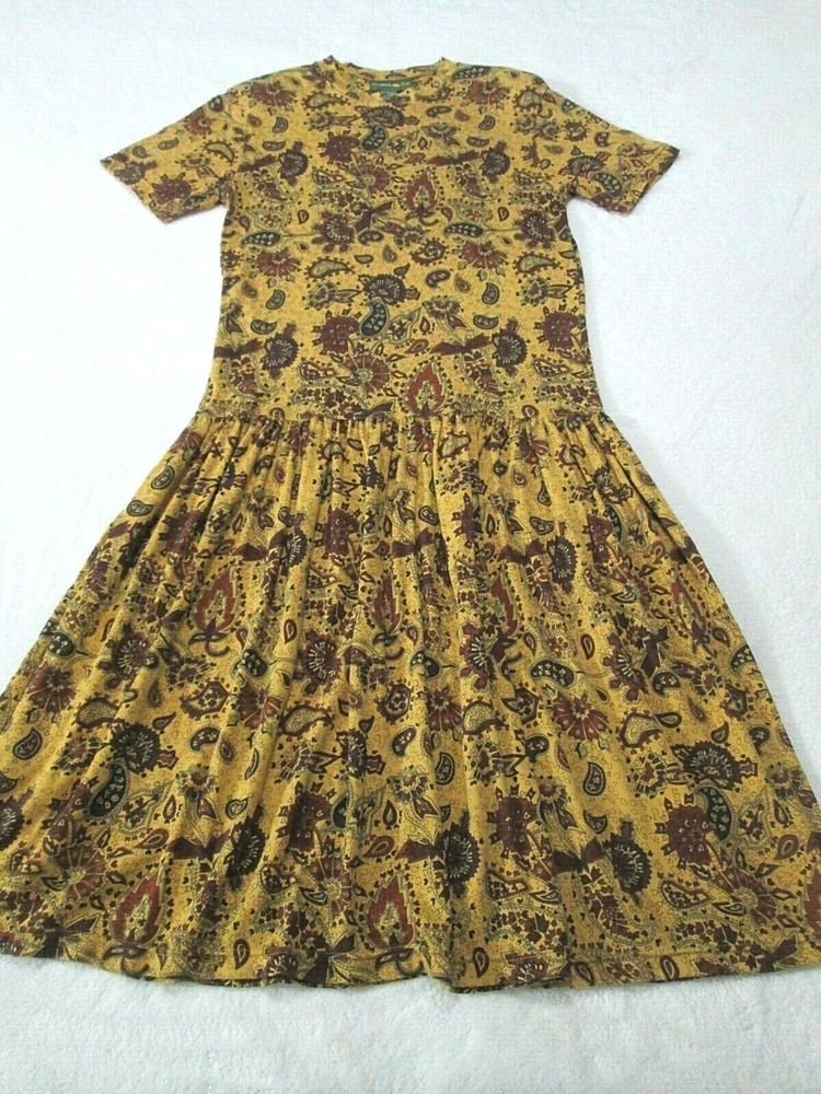 Outback Red 🥑 Size Small 🥑Polyester/Cotton Blend 🍐Paisley Dress🌙