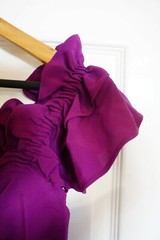Zara Mini Draped Dress V-Neck Wide Ruffled Straps Skirt Purple S BNWT