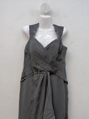 Sweetheart Neck Sleeveless Pleated Tie Back Bridesmaid Maxi Dress Size 16 Black