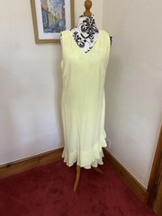 Kaleidoscope Lemon Yellow Fitted Crepe Dress With Kick Flare Size18 BNWT