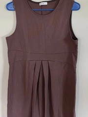 La Clef Purple Plum Sheath Dress Size L Pleated Sleeveless Zip Soft Stretchy