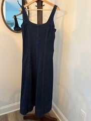 GAP Denim Square-Neck Maxi Dress SMALL Dark Wash Sleeveless Cotton FREE SHIP