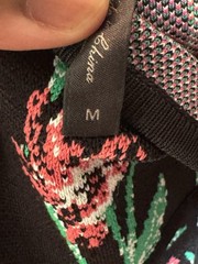 BCBGMAXAZRIA Black Multicolor Floral Sweetheart Strappy Mesh Midi Zip Back M