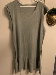 NWT AnyBody Dress Womens Large Eucalyptus Green Slub Jersey Gauze Summer