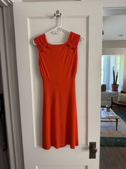 versace 2000s neon orange medusa heads mini dress women’s XS