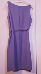 Casual Corner Purple Sleeveless Belted Sheath Dress Size 12 Lined Career Slit
