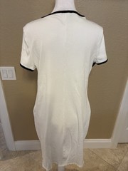 Bebe Ribbed Knit Ringer Dress, XL, Pristine White