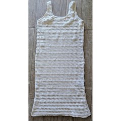 Old Navy Womens Crochet Sweater Dress Creme de la Creme Off-White Midi Large L