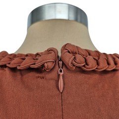Entro 60s Retro Shift Dress Terracotta Sleeveless Zip Back Old Money Medium