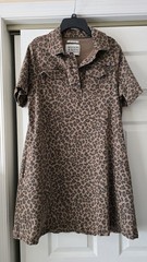 Scotch and Soda Denim Mini Dress Small Petite Cheetah Print, Generous Cut