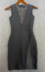 Bella Barnett Women&rsquo;s Bodycon Sleeveless Mini Black Dress Rhinestones Size Small