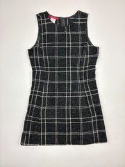 Vintage Esprit Black White Plaid Wool Blend Jumper Dress Made USA Women’s M